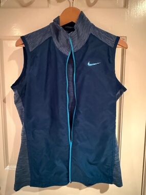Nike Golf Dri-FIT Heathered Navy Performance Vest with Teal Trim